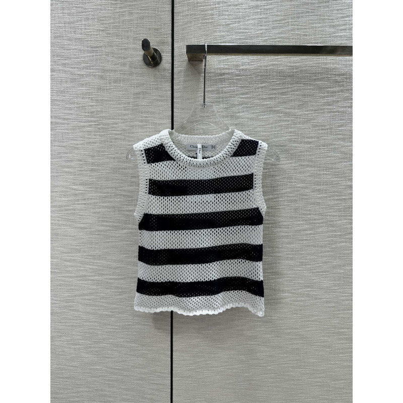 D*or logo knitwear tank top black