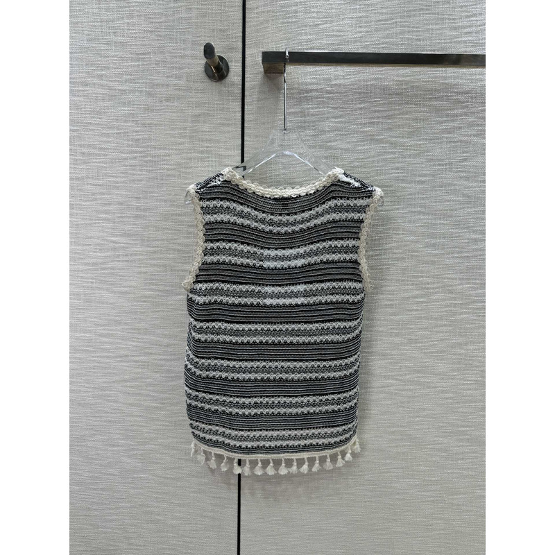 Ch*el logo knitwear tank top black