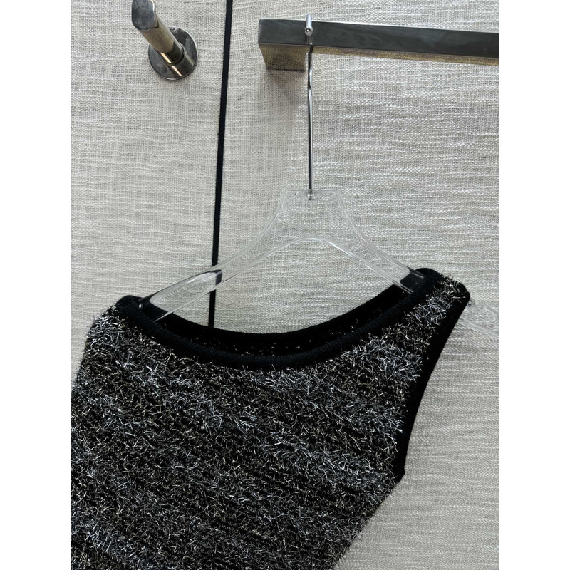 Ch*el logo knitted top black