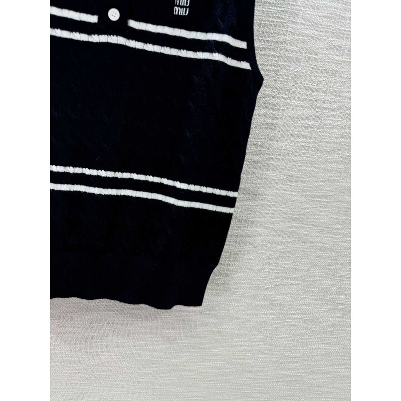 Miu Miu Logo Tank Top Black