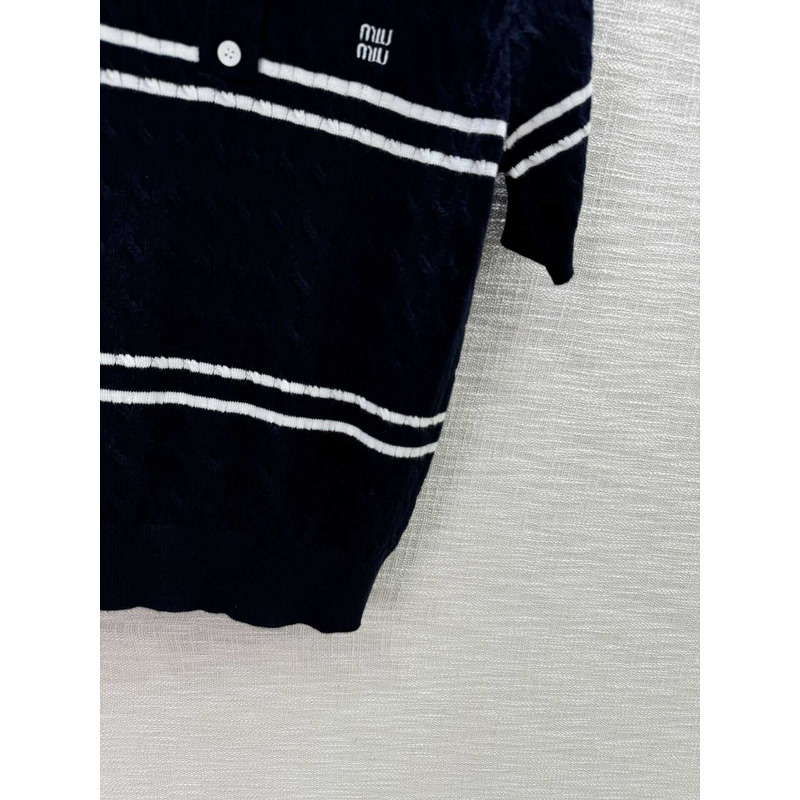 Miu Miu Knit Short Sleeve Black