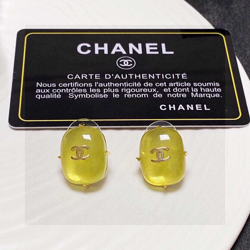 Ch*el cc logo earrings gold tone