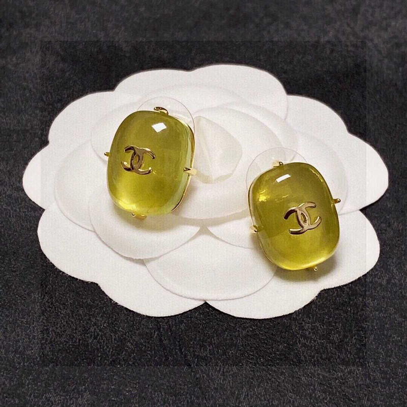 Ch*el cc logo earrings gold tone