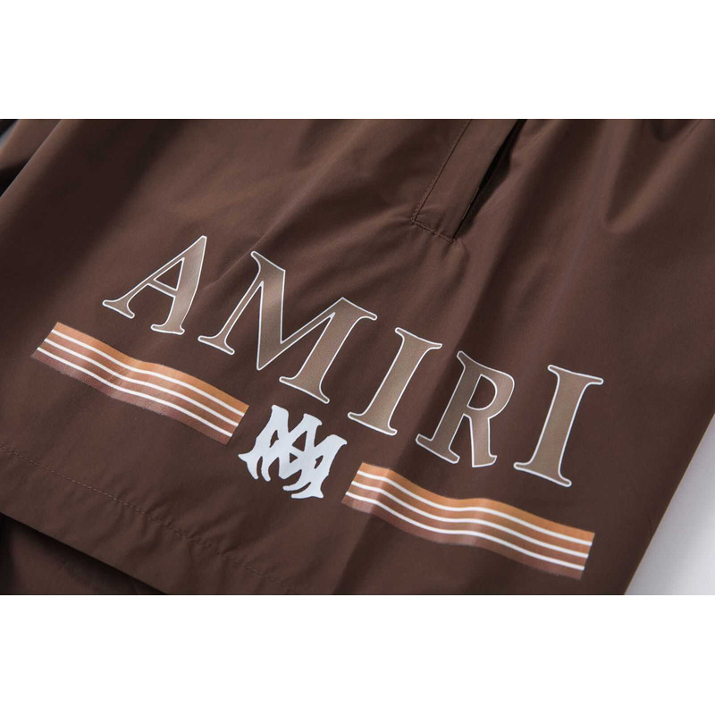 Amiri Printed Logo Shorts Brown