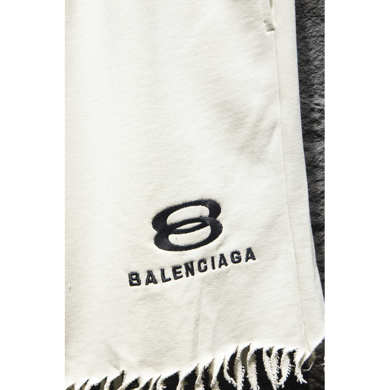 Ba*len*cia*ga embroidered cotton shorts white