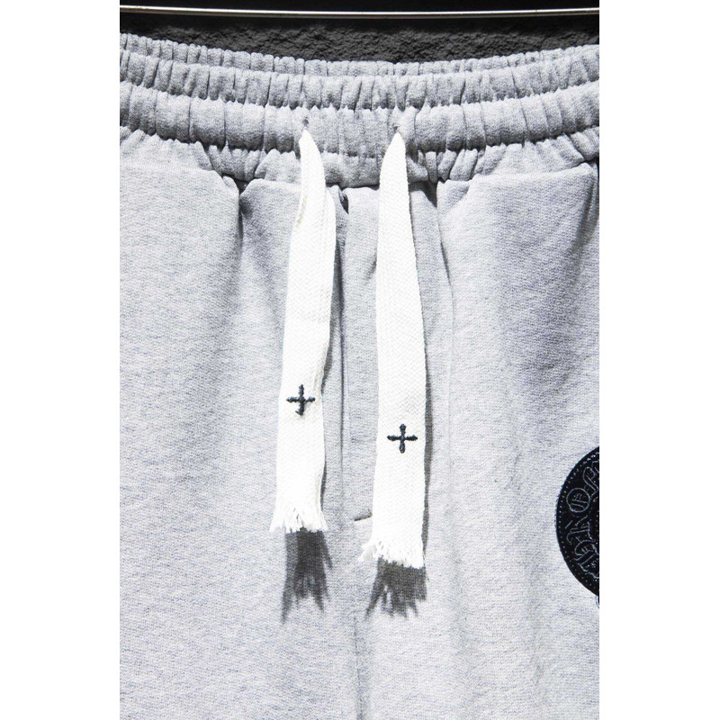 Chrome Heart Embroidered Cotton Shorts Grey