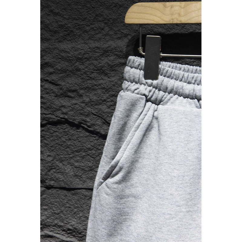 Chrome Heart Embroidered Cotton Shorts Grey