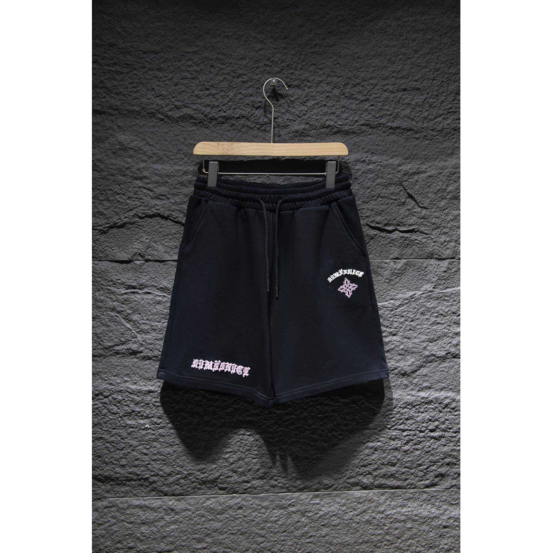 Chrome Heart  Embroidered Cotton Shorts Black