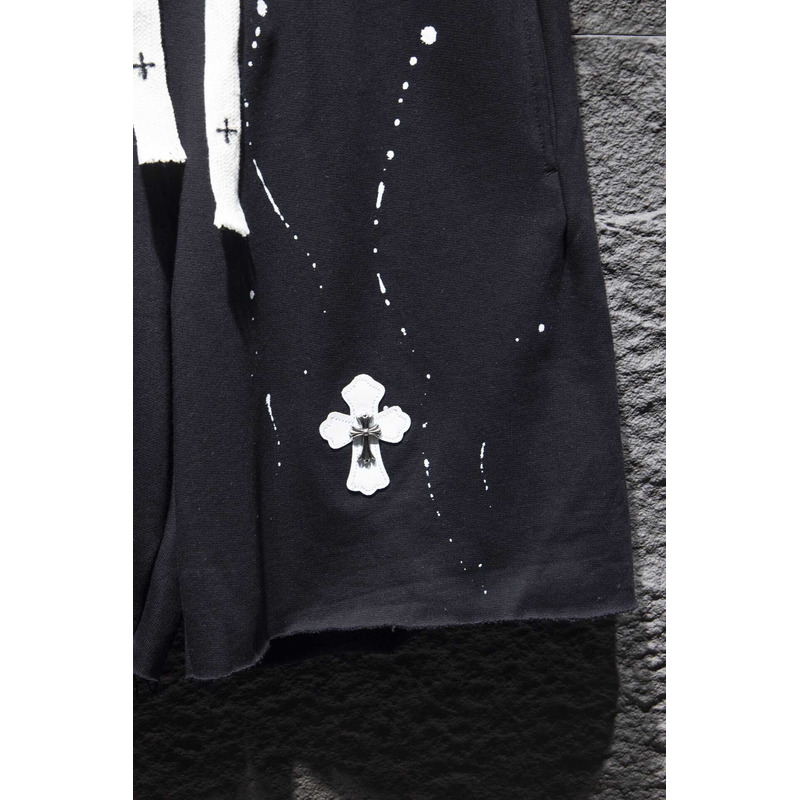 Chrome Heart  Embroidered Cotton Shorts Black