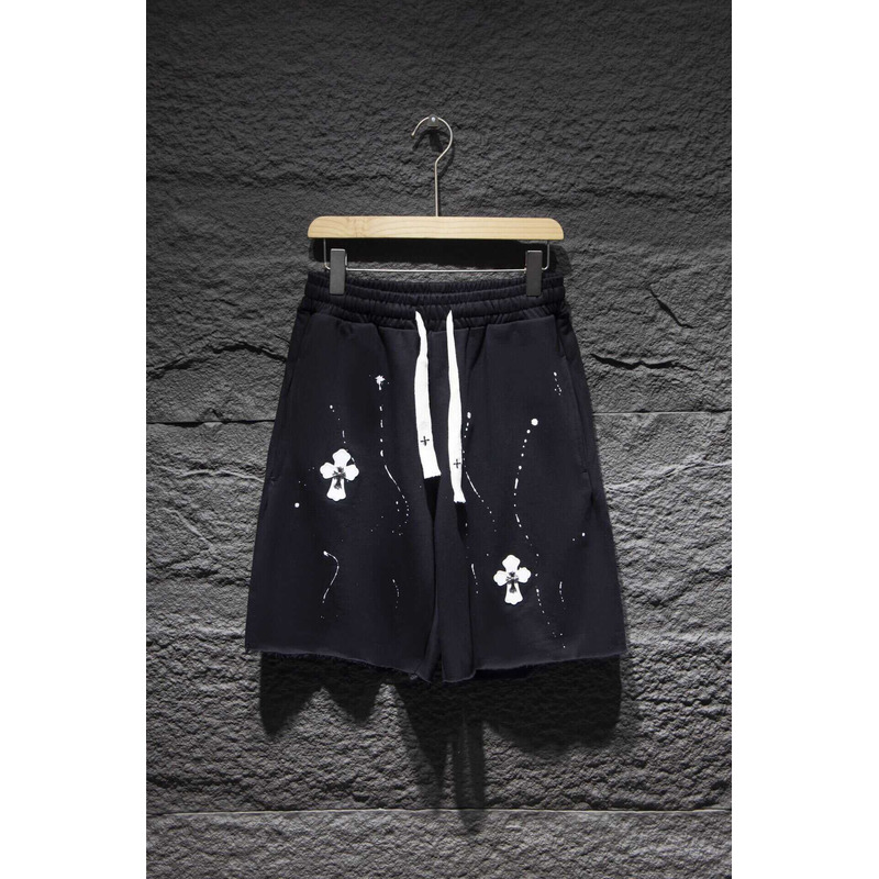 Chrome Heart  Embroidered Cotton Shorts Black