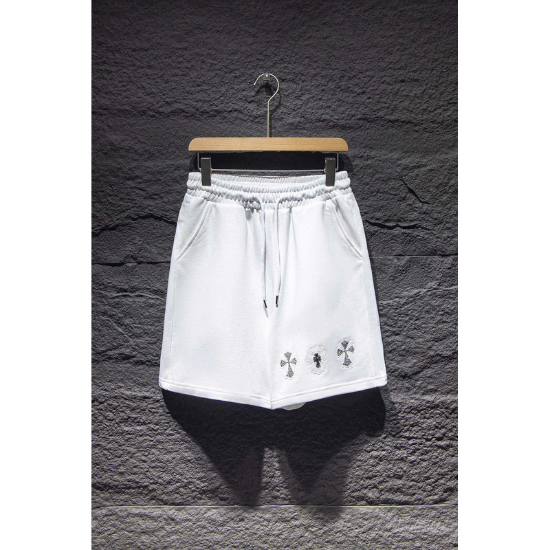 Chrome Heart  Embroidered Cotton Shorts White