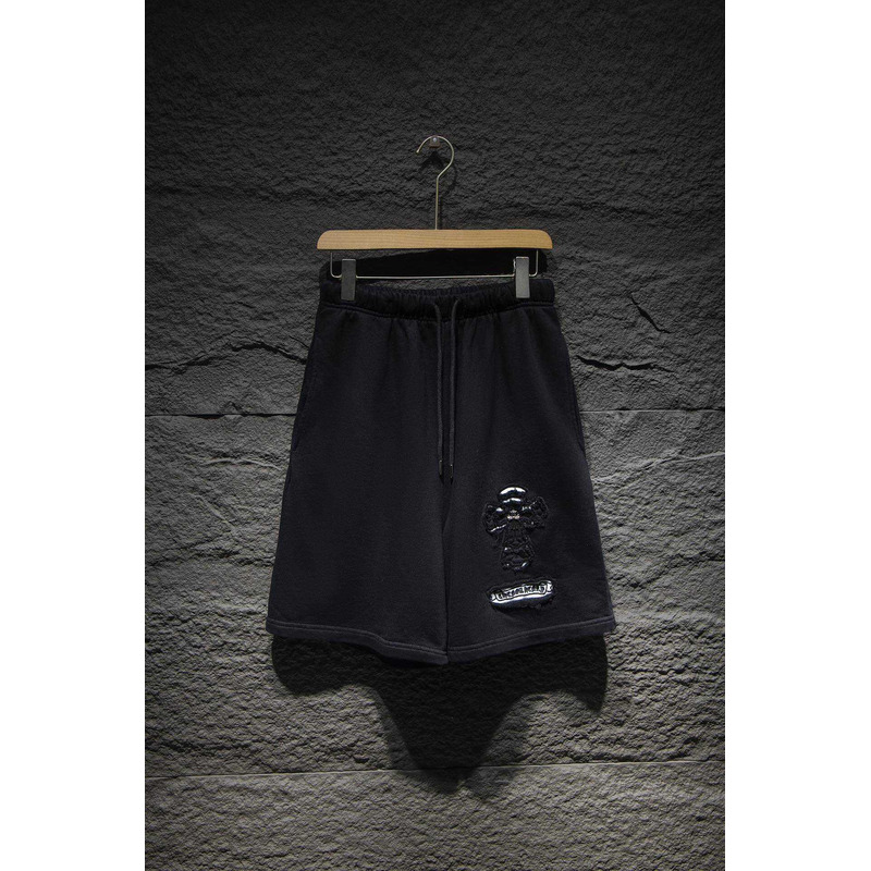 Chrome Heart  Embroidered Cotton Shorts Black