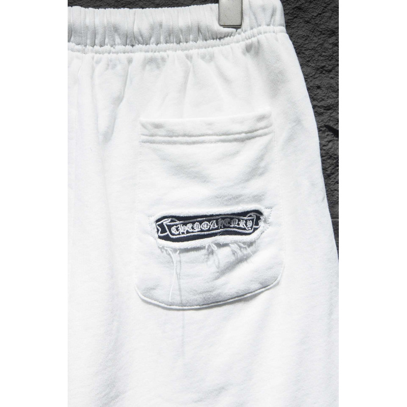 Chrome Heart Embroidered Cotton Shorts White