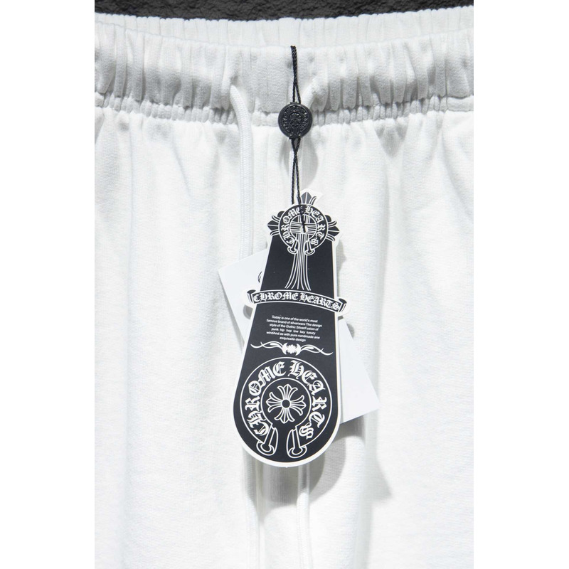 Chrome Heart Embroidered Cotton Shorts White