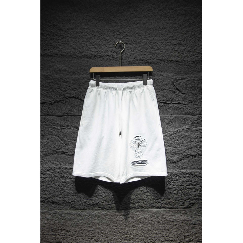 Chrome Heart Embroidered Cotton Shorts White