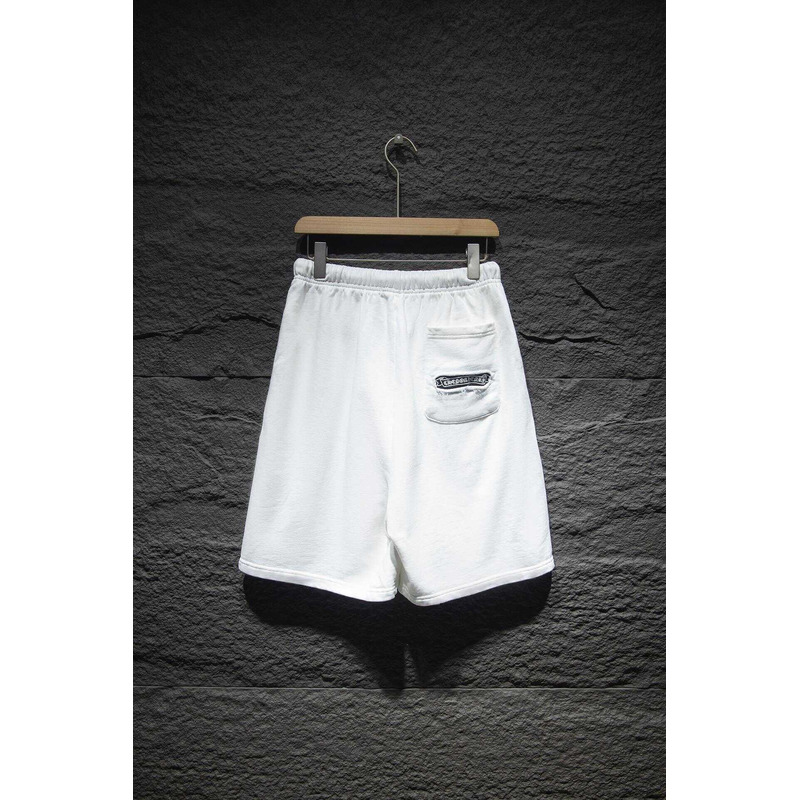 Chrome Heart Embroidered Cotton Shorts White