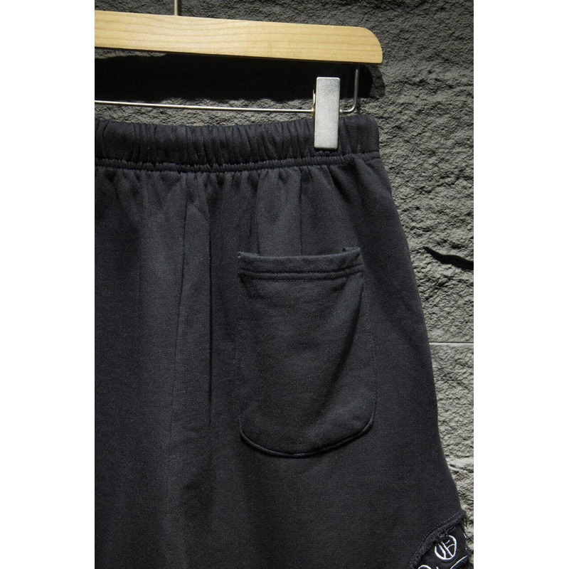 Chrome Heart Embroidered Cotton Shorts Black