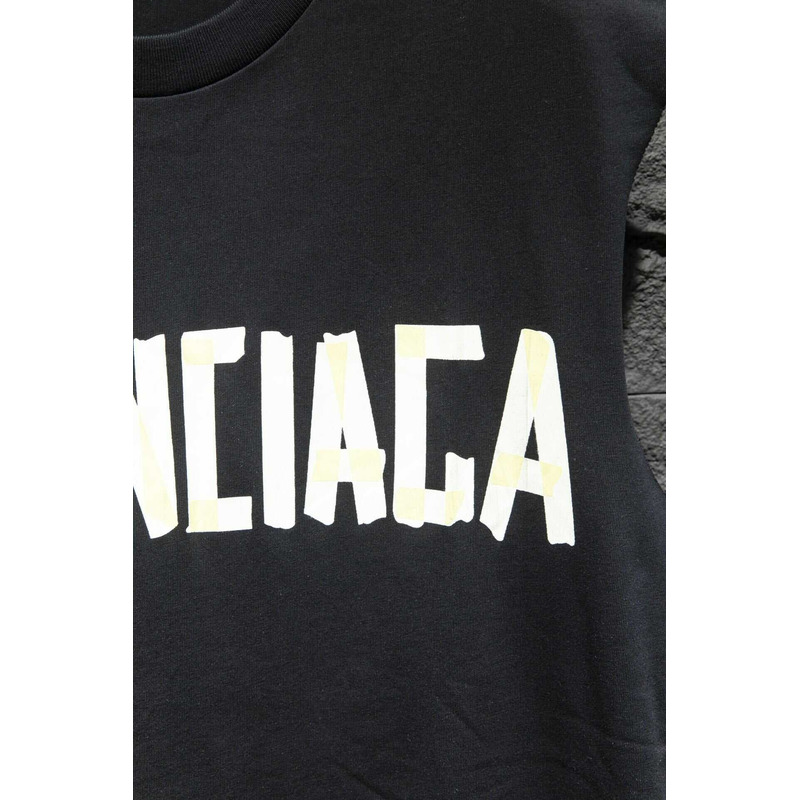 Ba*len*cia*ga logo printed tank top black