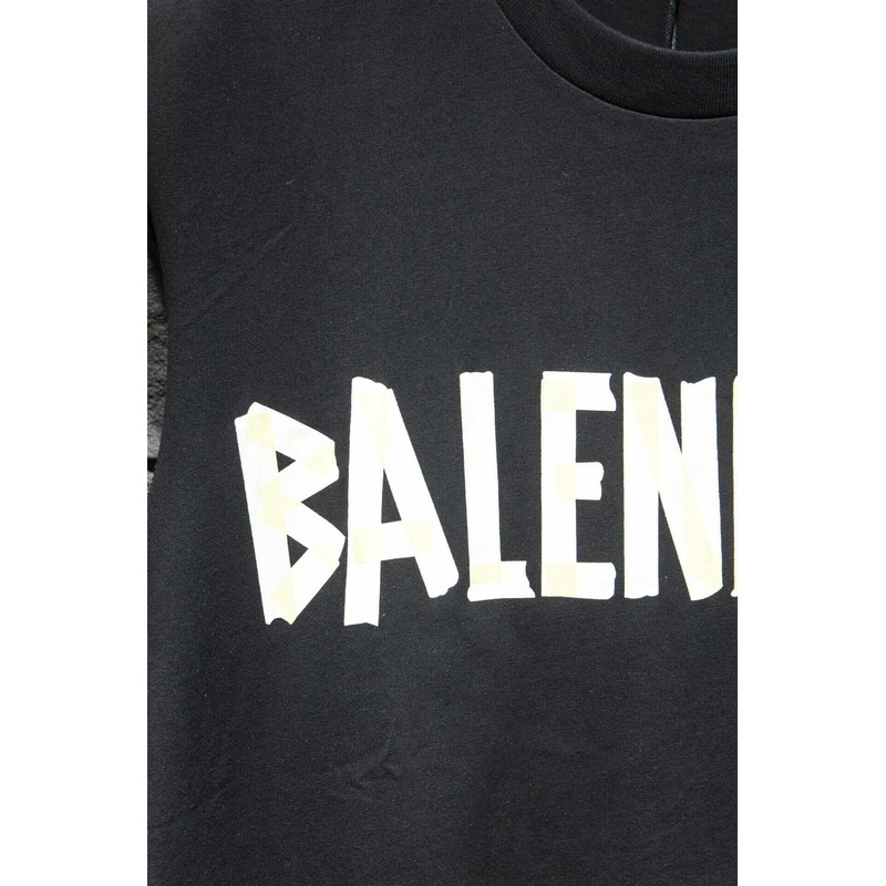 Ba*len*cia*ga logo printed tank top black