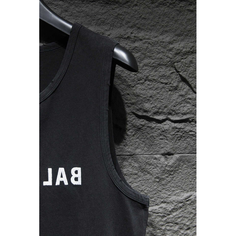 Ba*len*cia*ga sleeveless logo tank top black