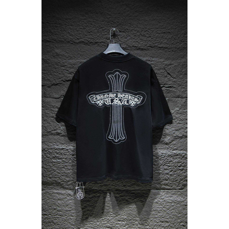 Chrome Heart Logo Embroidered T-Shirt Black