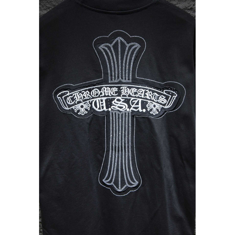 Chrome Heart Logo Embroidered T-Shirt Black