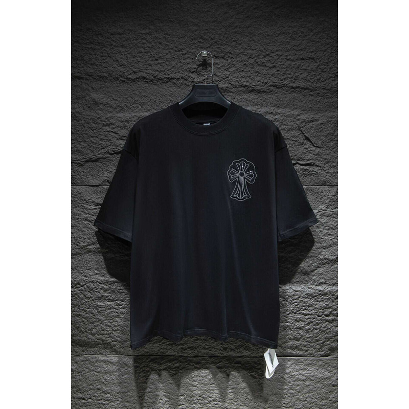 Chrome Heart Logo Embroidered T-Shirt Black