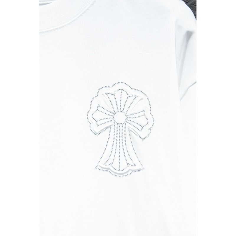 Chrome Heart Logo Embroidered T-Shirt  White