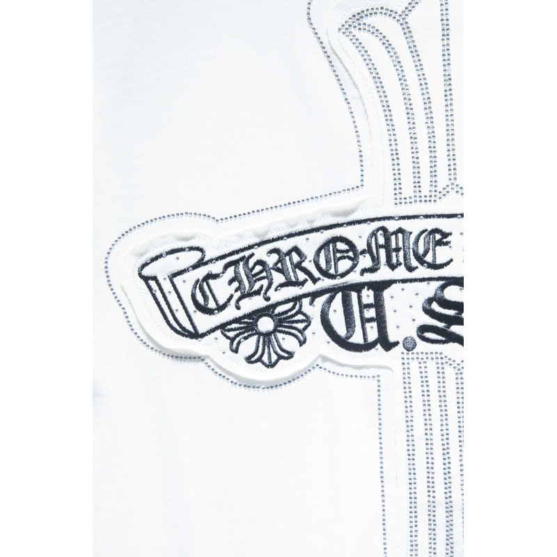 Chrome Heart Logo Embroidered T-Shirt  White