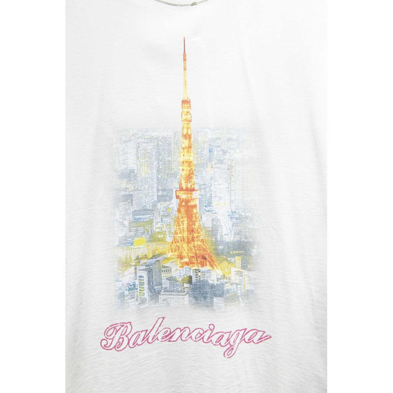 Ba*len*cia*ga tokyo tower night view t-shirt white