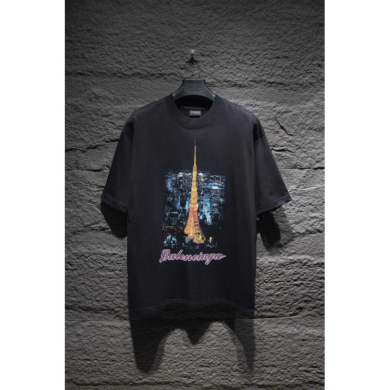 Ba*len*cia*ga tokyo tower night view t-shirt black