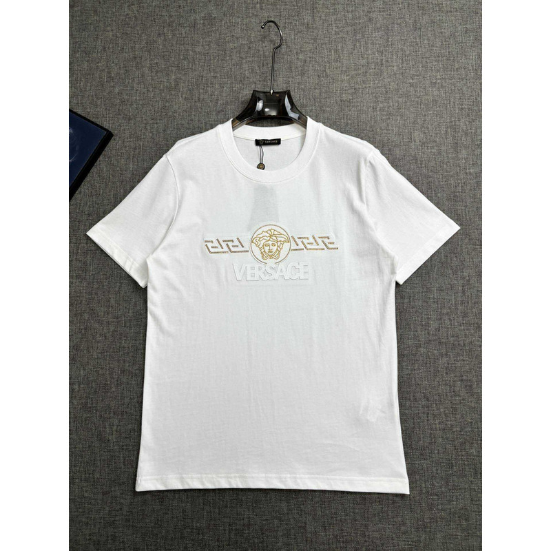 Versace Medusa Logo Embroidered T-Shirt White