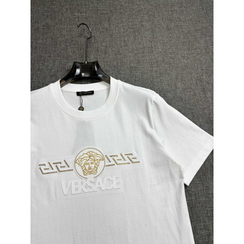 Versace Medusa Logo Embroidered T-Shirt White