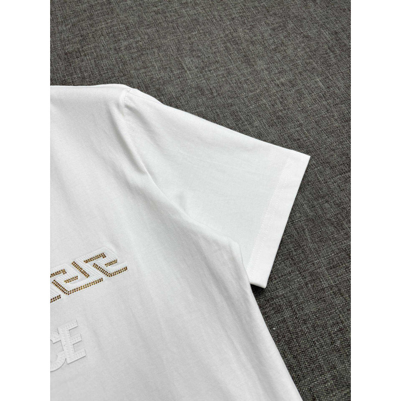 Versace Medusa Logo Embroidered T-Shirt White