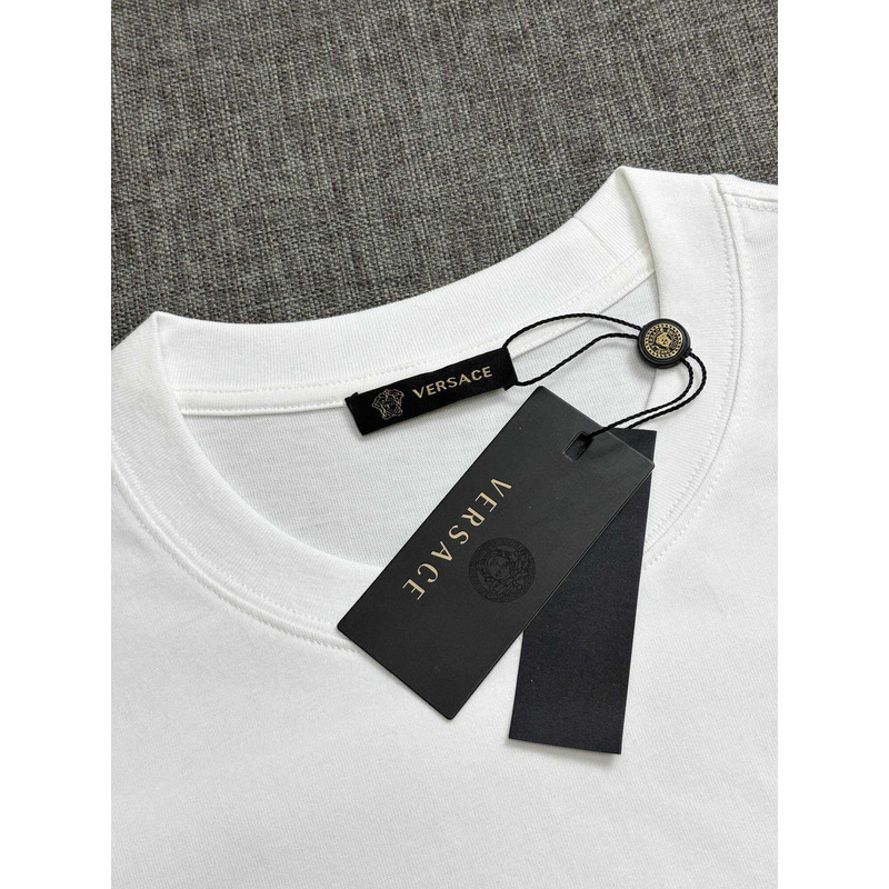 Versace Medusa Logo Embroidered T-Shirt White