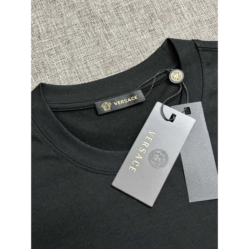 Versace Medusa Logo Embroidered T-Shirt Black