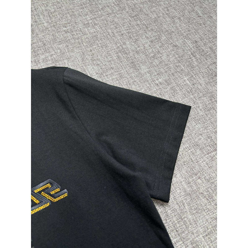 Versace Medusa Logo Embroidered T-Shirt Black