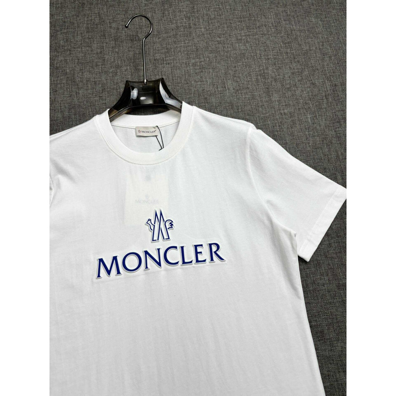 Moncler Blue Logo-Print T-shirt In White