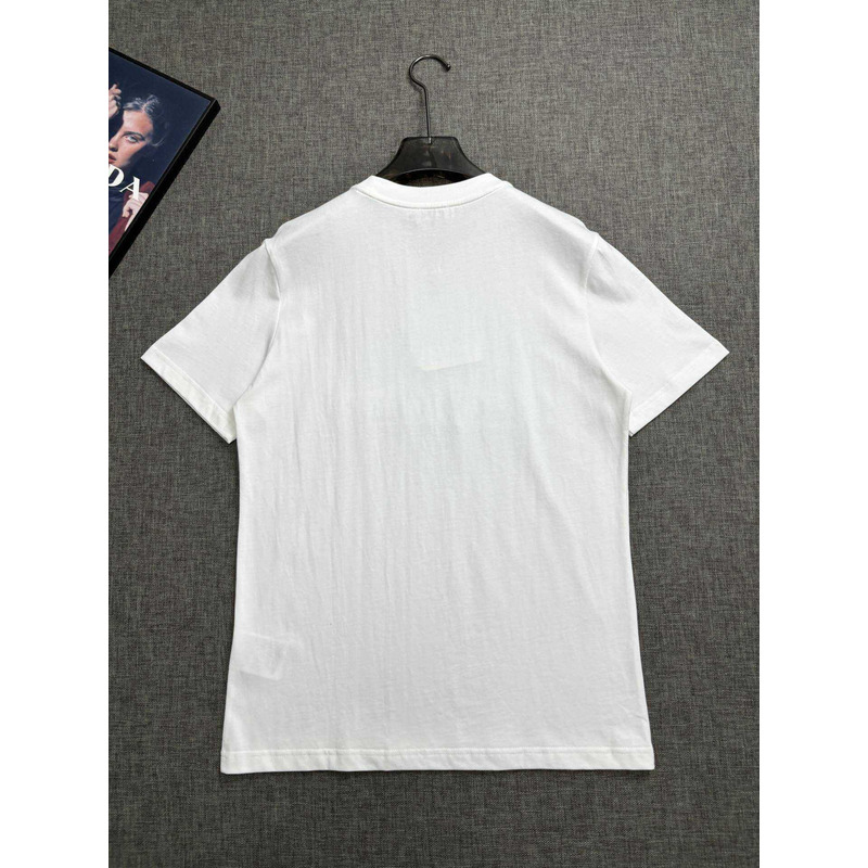 Moncler Blue Logo-Print T-shirt In White