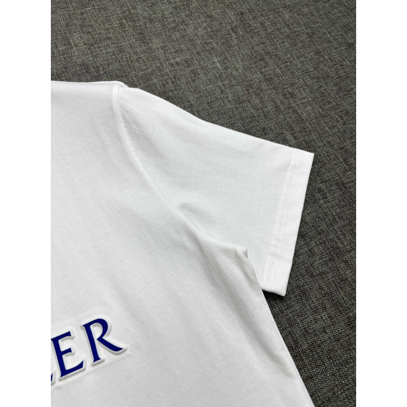 Moncler Blue Logo-Print T-shirt In White