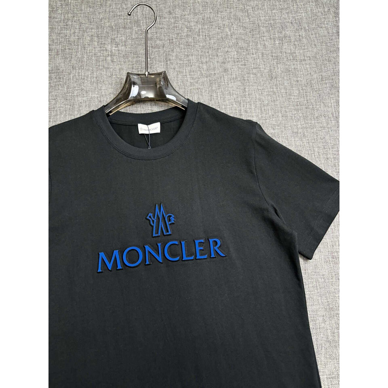 Moncler Blue Logo-Print T-shirt In Black