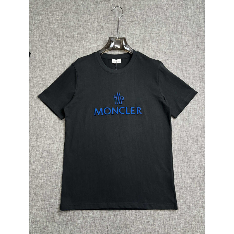 Moncler Blue Logo-Print T-shirt In Black