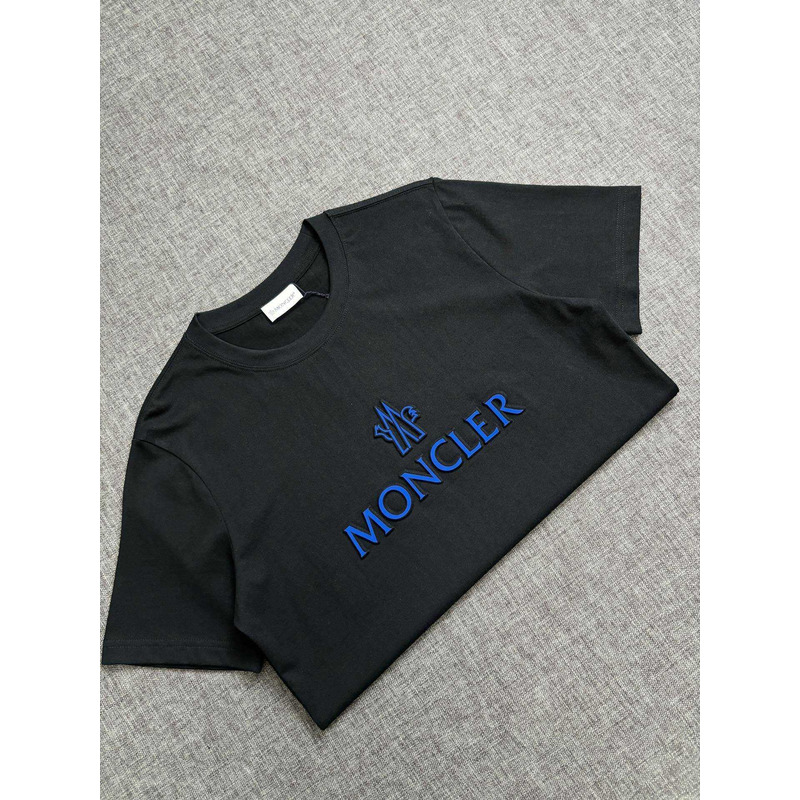 Moncler Blue Logo-Print T-shirt In Black