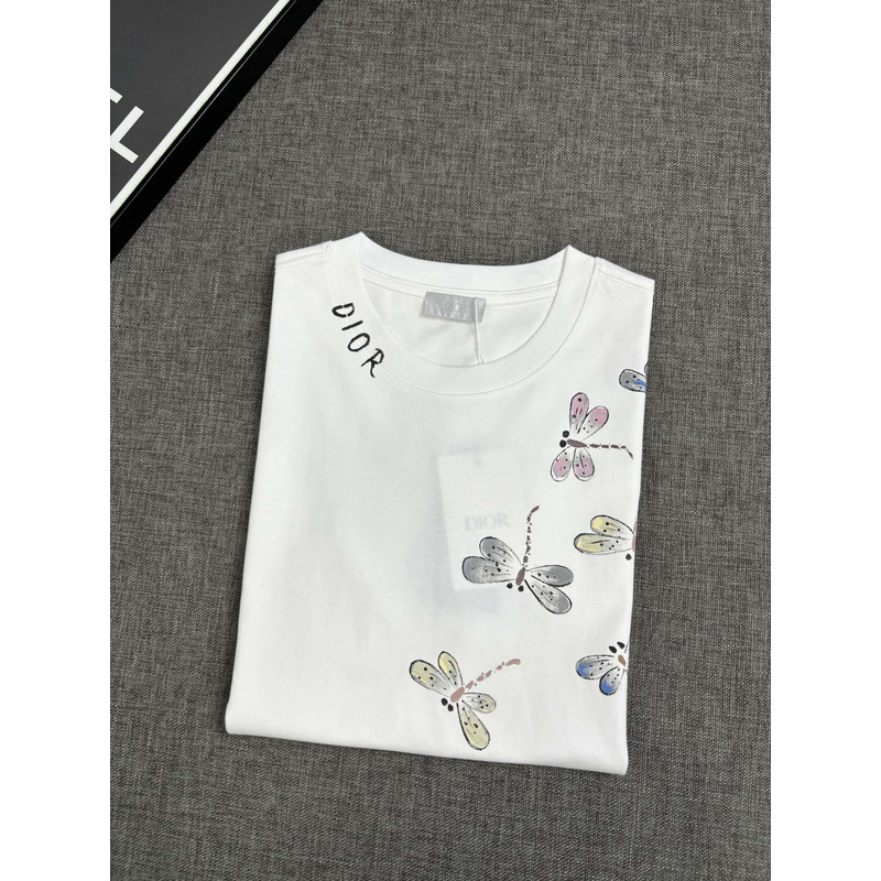 D*or dragonfly printed cotton t-shirt white