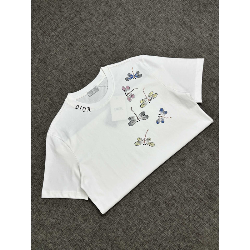 D*or dragonfly printed cotton t-shirt white