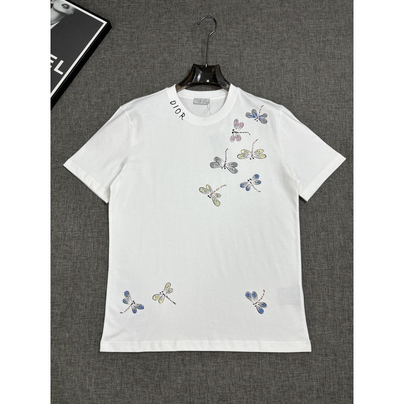 D*or dragonfly printed cotton t-shirt white