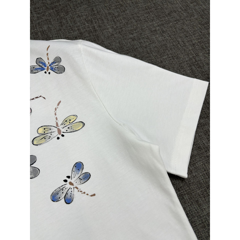 D*or dragonfly printed cotton t-shirt white