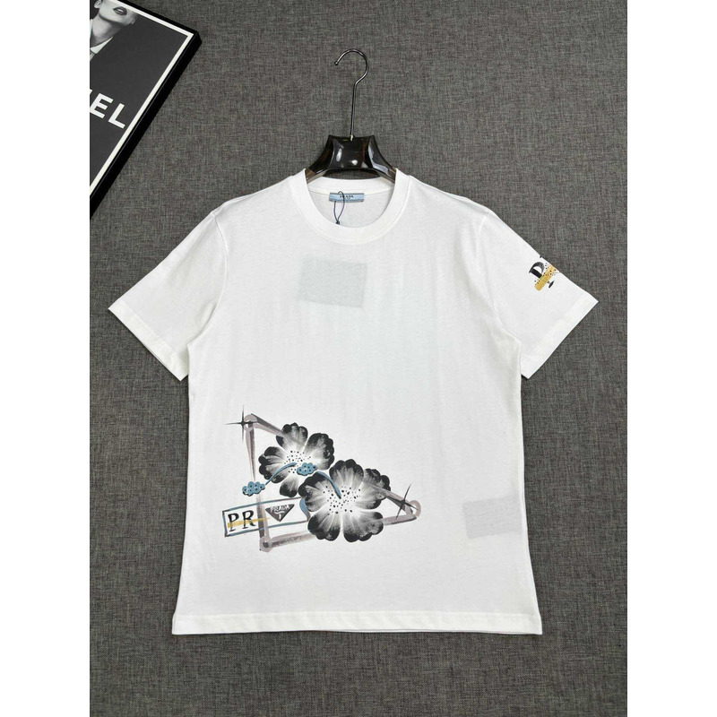 Pra*a printed cotton t-shirt white