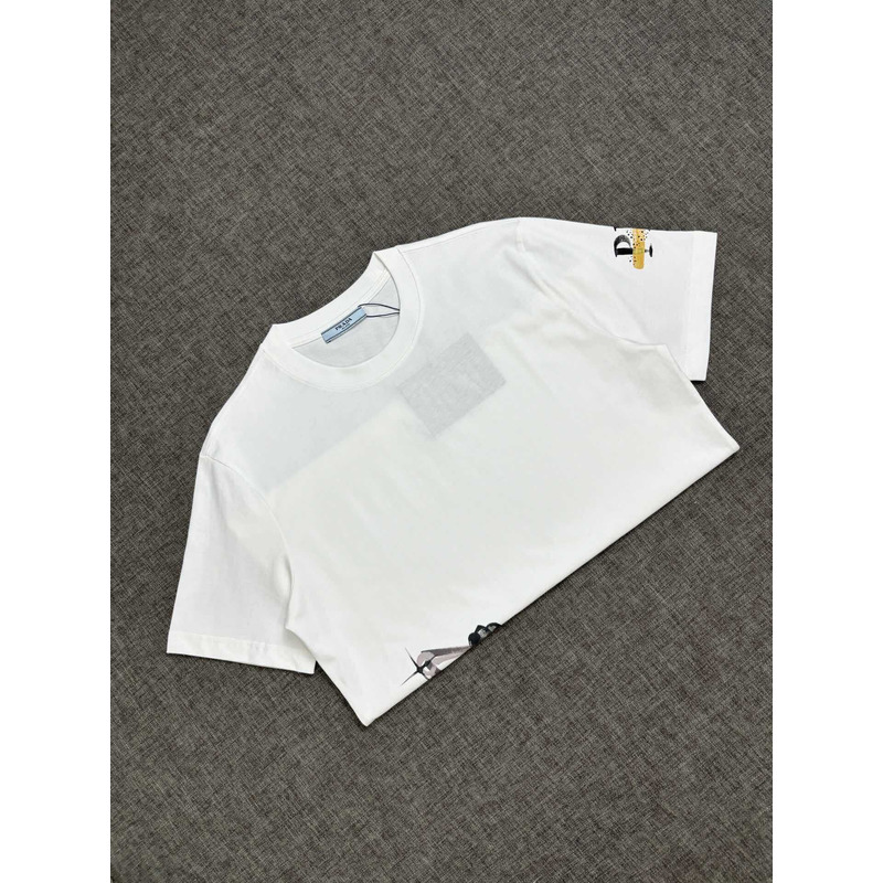 Pra*a printed cotton t-shirt white