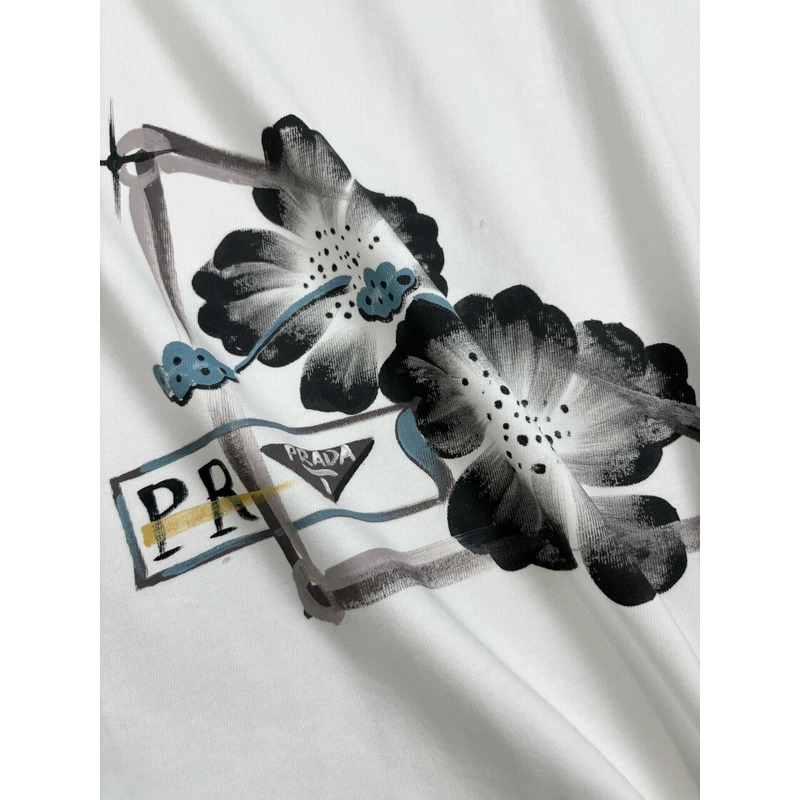 Pra*a printed cotton t-shirt white